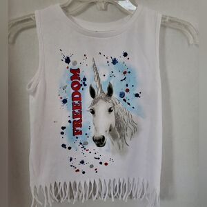 Cute little girls size medium 7/8, unicorn tank top